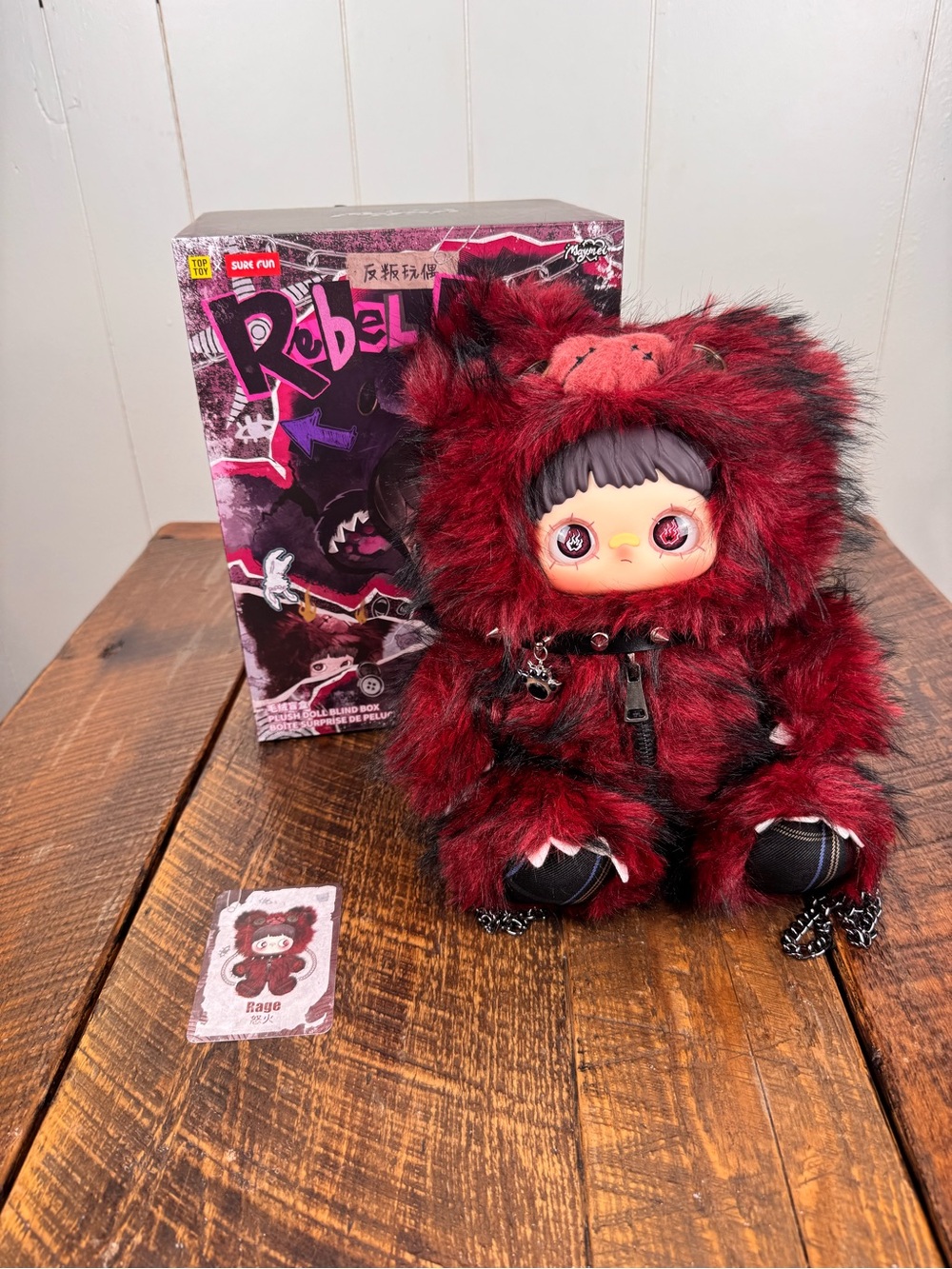 MayMei Rebel Doll 400% Rage Plush Backpack Confirmed Blind Box Red Black